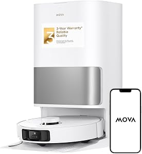 Mova P10 Pro Ultra Robot Vacuum and Mop 13,000Pa Suction, 140°F Hot Water Auto Mop Washing