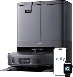 eufy X10 Pro Omni Robot Vacuum and Mop Combo, 8,000 Pa, Dual Mops with 12 mm Auto-Lift and