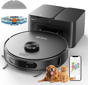 Robot Vacuum and Mop Combo, Self-Emptying Robotic Vacuums Cleaner Smart Mapping, 2-3 Month