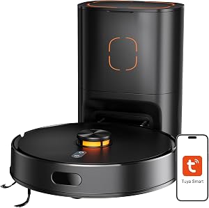 WSUANE Robot Vacuum and Mop Combo, 90-Day Self-Emptying, 10,000 Pa Suction, with dToF &amp