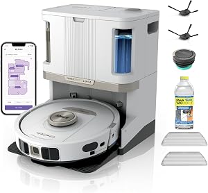 Shark Robot Vacuum & Mop Combo, PowerDetect NeverTouch Pro, Self-Emptying, Self-Refill