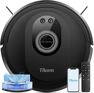 Tikom Robot Vacuum and Mop Combo, 5000Pa Robotic Vacuum Cleaner, 150 Min Max, App & Re