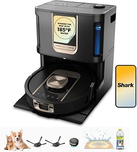 Shark Robot Vacuum & Mop Combo, PowerDetect ThermaCharged NeverTouch Pro, Self-Emptyin