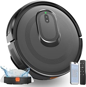 LWbrazl Robot Vacuum and Mop Combo, 4200Pa Suction, 2 in 1 Mopping Cleaner, Black, App &am